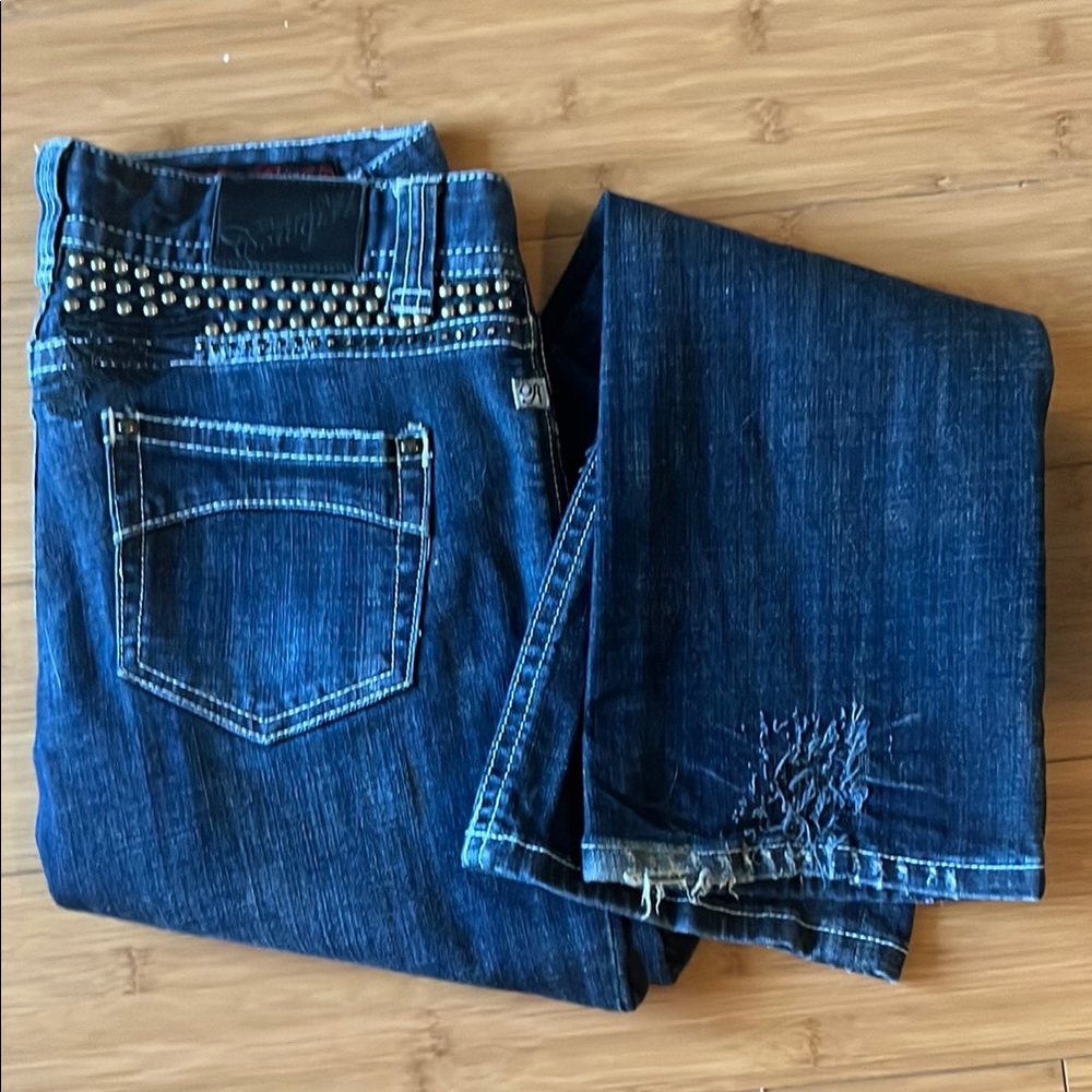 Ladies Rock & Roll Cowgirl Blue Boot Cut Jeans